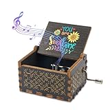 You Are My Sunshine Spieluhr, Hölzern Spieluhr Handkurbel Spieluhr Mini Drehorgel Antike Geschnitzte Musik Box Holz Geschnitzte Spieluhr Geschenk für Geburtstags, Valentinstag, W