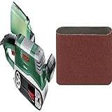 Bosch Bandschleifer PBS 75 AE Set (750 W, Schleiffläche 165x76 mm, im Koffer) + 3 Stück Schleifband (für verschiedene Materialien, 75 x 533 mm, Körnung 60)