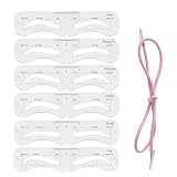 6 Stücke Augenbrauen Schablonen Satz, Wiederverwendbares Makeup Brow Stamp Augenbrauenstempel Wasserdicht Braue Makeup Formung Werkzeug Enthält Festes Seil Für Anfänger Schnell Make-up