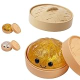 Aubzy Dumpling-Quetschspielzeug - Riesen-Glitzer-Quetschball zur Stressbekämpfung, Angstlösendes Fidget-Toy für Erwachsene & Kinder, Weicher Anti-Stress-Knete mit Dampfgarerkorb