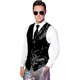 Wendbare Pailletten-Glitzerweste für funkelnde Partykleidung, glänzendes Metallic-Doppel-Clubwear-N