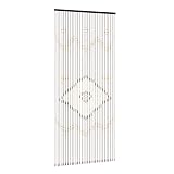 FUROMG Holzperlenvorhang, 31 Zeilen Holzvorhang, Balkontür Fliegengitter, Retro Türvorhang, Insektenschutz Vorhang für Schlafzimmertür, Badezimmertür, Arbeitszimmertür 90x208cm, Chocolate Brow