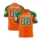 Yunshenla Personalisiert American Football Trikot Herren Damen Kinder Jugend Custom Jersey Personalized Name Number Logo Kostüm Schnelltrocknend Rugby Shirt, Personalisierbar Oder Blanko(#27)