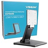 VSG24 Supreme Flexible Monitor Halterung, Stabile VESA 100x100 Tischhalterung, Bildschirm Standfuss POS, Schreibtisch Monitorständer 10-22 Zoll, Touchscreen Kassensystem, Mount Arm für Tisch Schw
