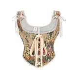 Generico Korsett Damen Gelb Schöne und Das Biest Curvy, Korsett Unterwäsche Lace Up Korsett Rosa Spitze Kordelzug Korsett Damen Schwarz Einfach Elegant Bustier Top Underbust Corset Zeremonie, kaki, XL
