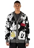 Disney Junior Erwachsene Oversized Cardigan Pullover Größen (XS - 2XL), Schwarz / Weiß, Mickey Mouse, XX-Larg