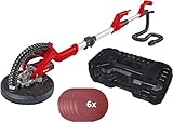 Einhell Trockenbauschleifer TC-DW 225 (600W, 1500 1/min Max. Drehz., 225mm Schleifsch., Teleskopstiel, Schleifteller M. Klett, Inkl. 6x Klett-Schleifscheiben)