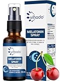 Vihado Melatonin Spray - Premium: Bis zu 5-fach höher dosiert - 180 Tage Vorrat - Melatonin Spray hochdosiert mit Lavendel ohne Alkohol - vegan, 30
