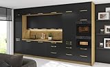 Feldmann Preiswert Wohnen Küchenzeile Bonn Einbauküche 404cm Teilauszug Eiche Artisan Front schw