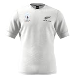 Adleme 19 World Cup RWC New Zealand All Blacks, Rugby-Trikot, Rugby-T-Shirt-Poloshirt, Herren-Matchtraining-Fußballtrikot (Color : White, Size : M)
