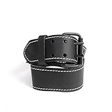 kwb Leder-Gürtel aus robustem Rinds-Leder mit Doppelsteg-Schnalle - Ideal für Werkzeug-Taschen, Jeans und mehr - Schwarz, 105