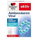 Doppelherz Aminosäuren Vital - 12 Eiweiß-Bausteine, darunter alle 9 essentiellen Aminosäuren, für Sportler und körperlich Aktive - 30 Kap
