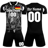 OPUTWDF Fussballtrikot Kinder Jungen Personalisiert Trikot Selber Gestalten mit Eigenem Namen Nummer Team Log