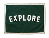 Oxford Pennant Explore Camp Flaggen-Banner, Wollfilz, Siebdruck-Design, Poster, Wandkunst, Dekor, 61 cm L x 45,7 cm B, Waldgrün und C