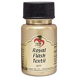 Ideen mit Herz Royal Flash Textil, Glitzer-Metallic-Farbe | hochdeckend, cremige Textilfarbe auf Wasserbasis | für helle und dunkle Textilien | 50 ml (gold)