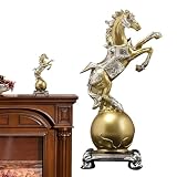 Moderne Pferdestatue – Harzfiguren Pferdestatue, Pferdetisch-Kunstdekoration | Bronzewaren-Tisch-Feng-Ornament, Vintage-Ornamente, antike Kupferornamente aus Messing für Heimkunst-Dek