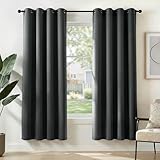 Deconovo Gardinen Blickdichte Vorhänge Verdunklungsvorhänge 2er Set H175 x B140 cm Wohnzimmer Curtains mit ösen Dunkelg