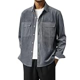 Darringls College Jacke Herren Cord Freizeitjacke Lose Pilotenjacke mit Reißverschluss Dünnes Fliegerjacke Langarm Freizeitjacke Camping Wanderjacke Casual Fahrradjacke Baseballjack