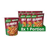 Knorr Pasta Snack Pot Bolognese leckere kleine Mahlzeit fertig in nur 5 Minuten 8x 60 g