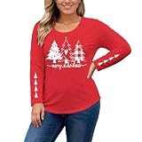 Generisch Modische Übergrößen Bluse als Elegante Alltagstunika mit weichem dezentem Blumenprint (Red, XXXXL)