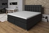 Tesla Dreams Boxspringbett 200x200 Ronda, 7 Zonen Taschenfederkern-Matratze H2/H3, Topper Visco, Unterbau Taschenfederkern,