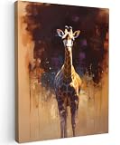 MuchoWow© Leinwand 30x40 cm Deko Schlafzimmer Aesthetic Leinwandbilder Wohnzimmer Gemälde Foto Geschenk Living Room Decoration Giraffe - Braun - Abstrakt - G