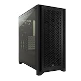 CORSAIR 4000D AIRFLOW Gehärtetes Glas Mid–Tower ATX–Gehäuse – Hohe Luftzirkulation – miditower management–System – Geräumiges Interieur – Zwei Mitgelieferte 120–mm–Lüfter – Schw