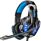 Ozeino Gaming Headset für PS4 PS5 3D Surround Sound Noise Cancelling Kopfhörer Mit Mikrofon Für PC Xbox One Switch with LED L