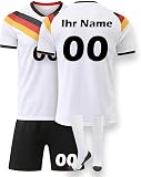 Personalisiert Fußball Trikot Kinder Erwachsene 2026 - Personalisiertes Fussball Trikots mit Eigenem Namen Nummer Heim Auswärts Fußballtrikot Jungen Herren Football T-Shirt Shorts Socken S