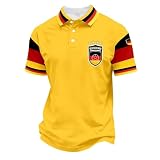 Fußball Trikot 2026 Deutschland Fußball Fan Poloshirts Kurzarm Trainingsshirt WM 2026 Fußball T-Shirt Comfy Fußball Trikots Retro Freizeit Germany Shirt Tops für Alltag,Training(#B Ingwer,M)
