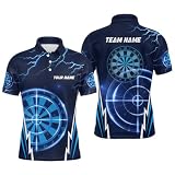 Blaues Thunder Lightning Darts Polo & Quarter-Zip Shirt – Individuelle Dartshirts für Herren & Damen – Darttrikots L1410