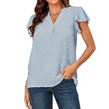 XTBFOOJ Blusenshirt Tunika Kinder Mittelalter Bluse Rose Braune Oberteile Hemdblusen Große Größen Spitzen Tops Blusenkleid Tunikashirt Kurzarm Bluse Weiß MäNner Oberteile Stylisch Hemdb