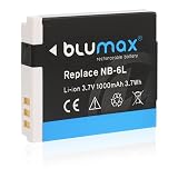 Blumax Akku für Canon NB-6L 1000mAh | kompatibel mit Canon PowerShot D30 SX170 SX240 SX260 SX270 SX280 SX500 SX510 SX520 SX530 SX540 SX600 SX610 SX700 SX710 S90 S95 S120 S20