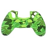 VORCOOL Silikon Schutzhülle Gehäuse für PS4 Controller (Camouflage Grün)