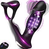 Analvibratoren für Mann Prostata Stimulation Männer mit Penisring 9 Schwungmodi & Rollkugeln-Stoßfunktion 9 Vibrationen Analplug Sex Spielzeug für die Männer Anal Vibrator Anal dildo Sex toy