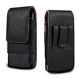 Telefonholstertasche mit Gürtelclip Leder-Handyholster, kompatibel mit Galaxy S24, S23, S22, S21, Moto G Power, kompatibel mit iPhone 15/14/13/12 Pro XR, Handytasche, Holsterhülle mit Kartenhalter(B