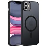 ORDA für iPhone 11 Hülle 6.1 Zoll Kompatibel mit MagSafe,Magnetisch Handyhülle für iPhone 11 Case Durchscheinende Matt Rückseite Dünn Stoßfest Schutzhülle Schw
