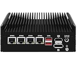 KingnovyPC 4K Firewall Micro Appliance, 4 Port i226-V 2.5G LAN Fanless Mini PC Alder Lake N100, 16GB DDR4 1TB NVMe, 8*USB, 2*HDMI, DP, ATX/at, AES-NI VPN Router Support pfsense Openwrt, WiFi S