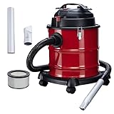 Arebos Aschesauger Kaminsauger 1200W | 20L mit 4 Rollen inkl. HEPA Filter Saug- und Blasfunktion | metallverstärkter Saugschlauch & 2 Metallaufsätze | Asche Ruß Staubsauger für Kamin Grill O