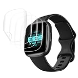 Cable Leader 4 Stück für Panzerglas für Fitbit Versa 2/Versa 4/Versa 3/Sense/Sense 2 TPU Schutzfolie, Hohe Empfindlichkeit Versa 3 Folie, Anti-Fingerprint Anti-Blasen Displayschutzfolie für Sense 2