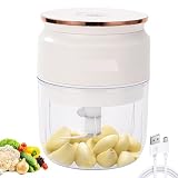 300ml Zwiebel Zerkleinerer Elektrisch, Zwiebelschneider Elektrisch Multizerkleinerer Küche Aufladbar mit Ladekabel, Universal Mixer Gemüsezerkleinerer für Zwiebeln Fleisch Knoblauch Gemüse Ob