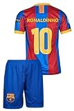 Gokaynex Ronaldinho Barcelona #10, Nostalgie Kinder Trikot Mit Kurz, Limitierte Auflage, beschränkte Auflage (176,Ronaldinho)