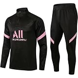 Paris Fußball Trainingsanzug, Herren-Trikots Football Club Herren-Langarm-Sportbekleidung, Lauf-Trainingsanzug Atmungsaktives Sporttraining Fitness-Trainingsanzug Jogginghose Jogginganzug (Color : 1