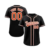 Multi-Style Personalisierte Baseball Kostüm für Männer Frauen Jugendliche und Kinder Individuelles Baseball Trikot Button Down Sportuniform Gestaltbar Baseball Shirt mit Teamname Name und Nummer E45