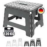 ZOLLNER Tritthocker faltbar - Klapphocker für Kinder und Erwachsene bis 120kg - Anti-Rutsch-Beschichtung - mit praktischem Tragegriff - extrem leicht - 22