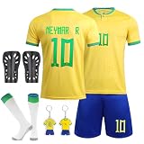 Sidesea Fußballtrikot für Kinder Mit Socken, Schienbeinschoner und Schlüsselanhänger - Heim/Auswärts Trikot für Jung