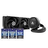 ARCTIC Liquid Freezer III 240 - Wasserkühlung PC, AIO CPU Wasserkühler, Intel & AMD, effiziente PWM-gesteuerte Pumpe, Lüfter: 200–1800 RPM, LGA1851 und LGA1700 Contact Frame - Schw