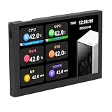 LOCADENCE 5 Zoll IPS USB Mini Bildschirm, 800 X 480 Auflösung, Anpassbare Einstellungen, Typ C Unterbildschirm, PC Datenmonitor mit Gehäuse aus Aluminiumlegierung (Black)