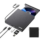 ORIGBELIE 6 in 1 Externes CD DVD Laufwerk, Externer DVD Brenner USB 3.0 Typ C CD/DVD ROM +/-RW Laufwerk mit USB-Anschluss, Externes CD Laufwerk für Laptop Desktop Mac OS Win11/10/8/7/XP Linux V