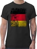 T-Shirt Herren - Fußball EM - Deutschland WM Adler Flagge Germany - XXL - Schwarz - Shirt 2024 Fussball Europameisterschaft Tshirt t Fanartikel Europa Fan Baumwolle Artikel Trikots 24 männer fü